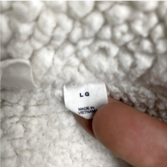 5/$25 GAP Heathered Grey Sherpa Lined Open Front Cardigan L - Picture 12 of 16